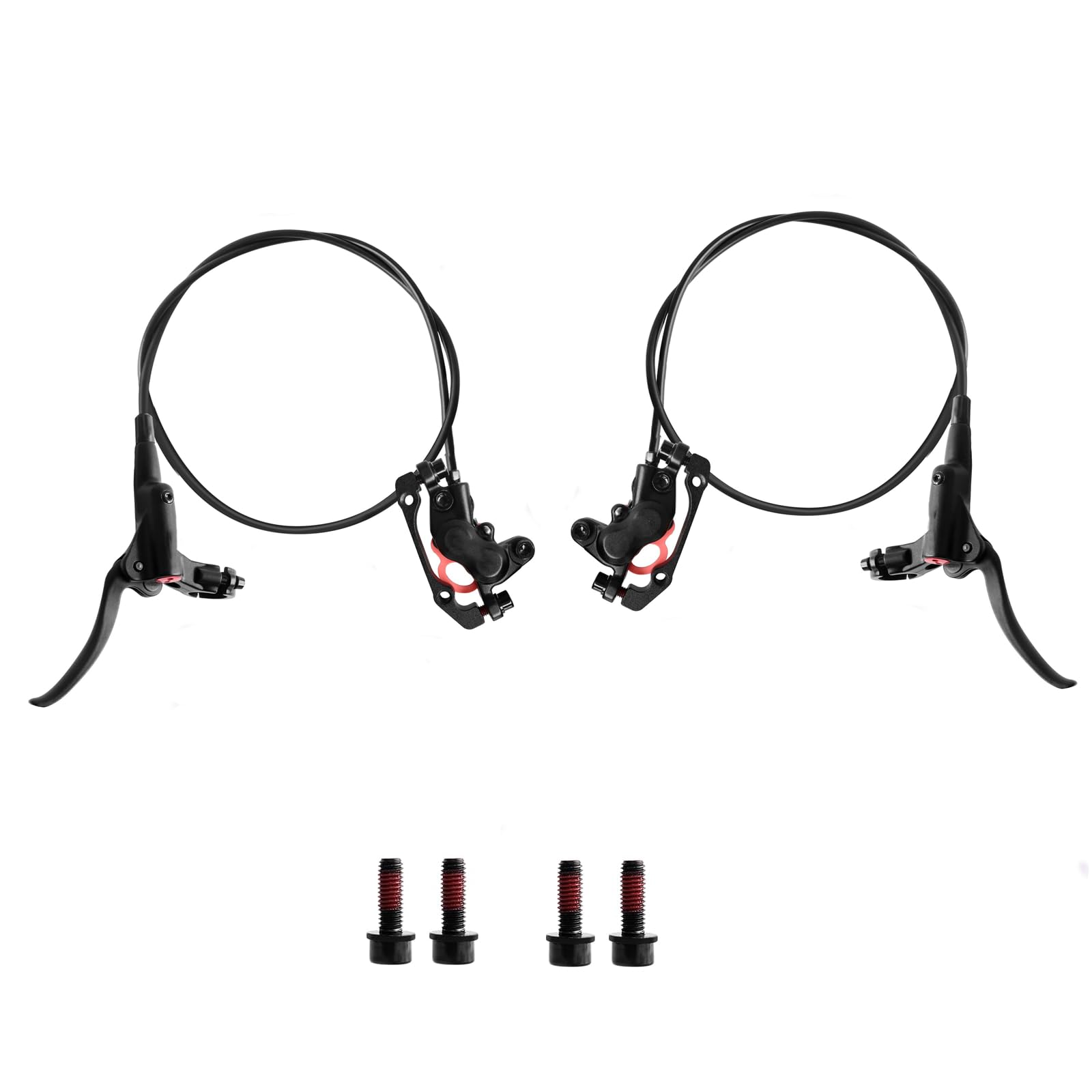 Juego de Frenos de Disco hidráulicos para MTB con 2 pistones, manetas de Freno de Aluminio, latiguillos de 800 mm Delante y 1550 mm detrás, para MTB, Bicicletas de montaña y de Carretera