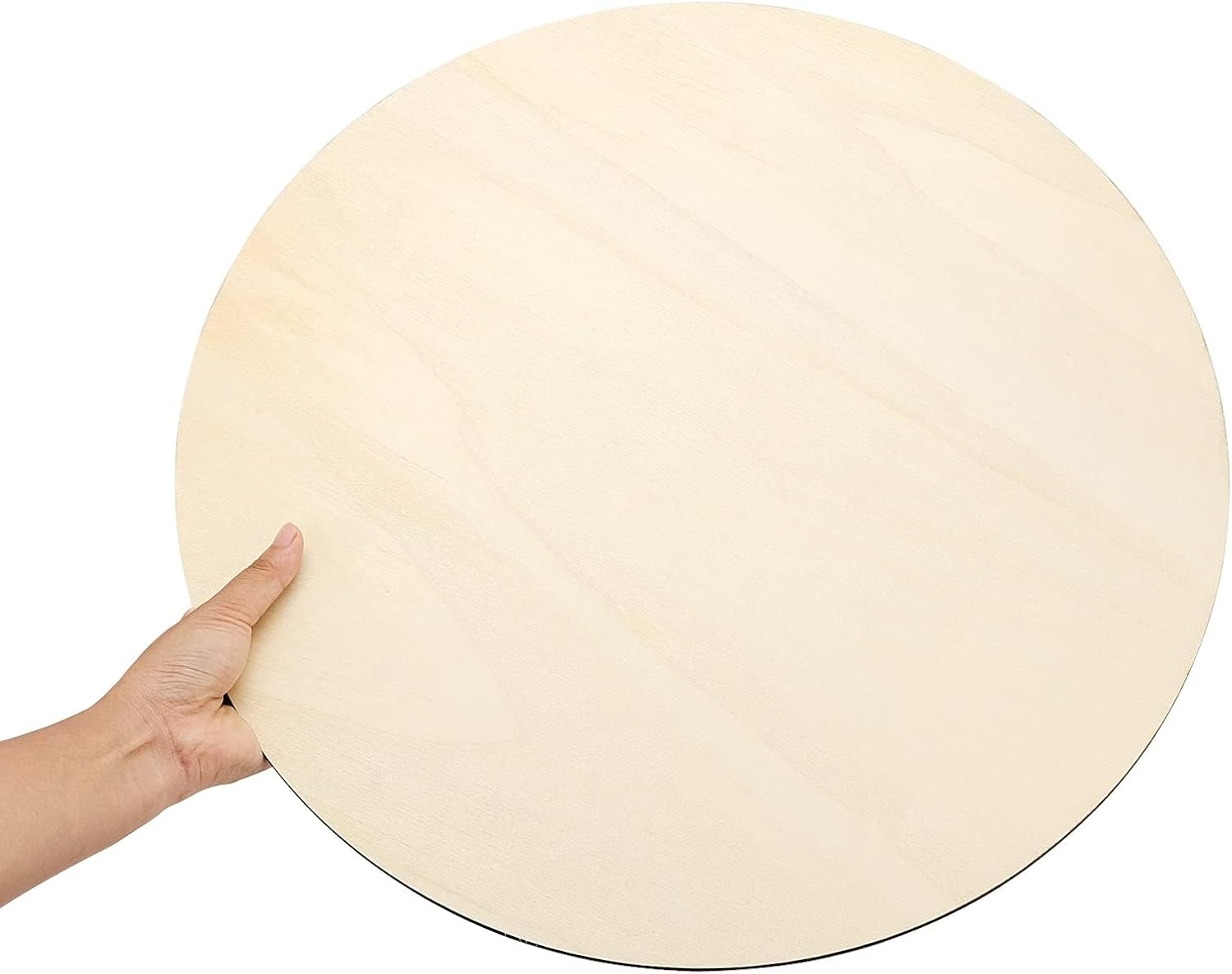 25 Pack 12 Inch 1/8 Thick Round Wood Circles, Natural Premium Unfinished Wood Circles Discs for Crafts Door Hangers Acrylic Painting, 300x300x3mm