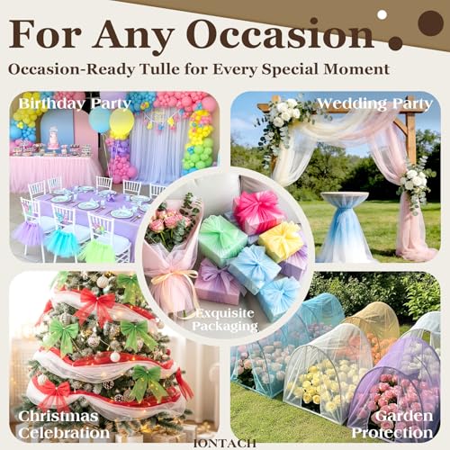 Image of Mocha Mousse Tulle Fabric Rolls 54 Inch by 40 Yards Tulle Bolt Spool for Wedding Decorations DIY Tutu Baby Shower Table Skirt Ceiling Decor Birthday Party Craft Supplies