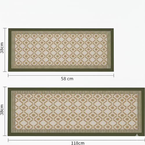 Image of YAGVIZ Premium Kitchen Mats for Floor | Kitchen Runner for Floor | 2 Pcs Set | Anti-Skid & Machine-Washable