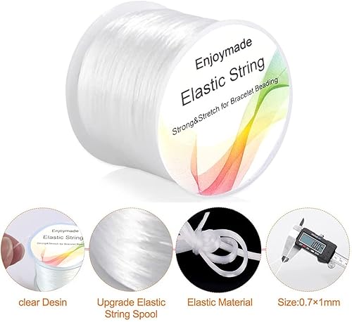 Miniatura 3 de Cordón elástico de cuentas elásticas para hacer joyas y hacer collares, agujas con cuentas