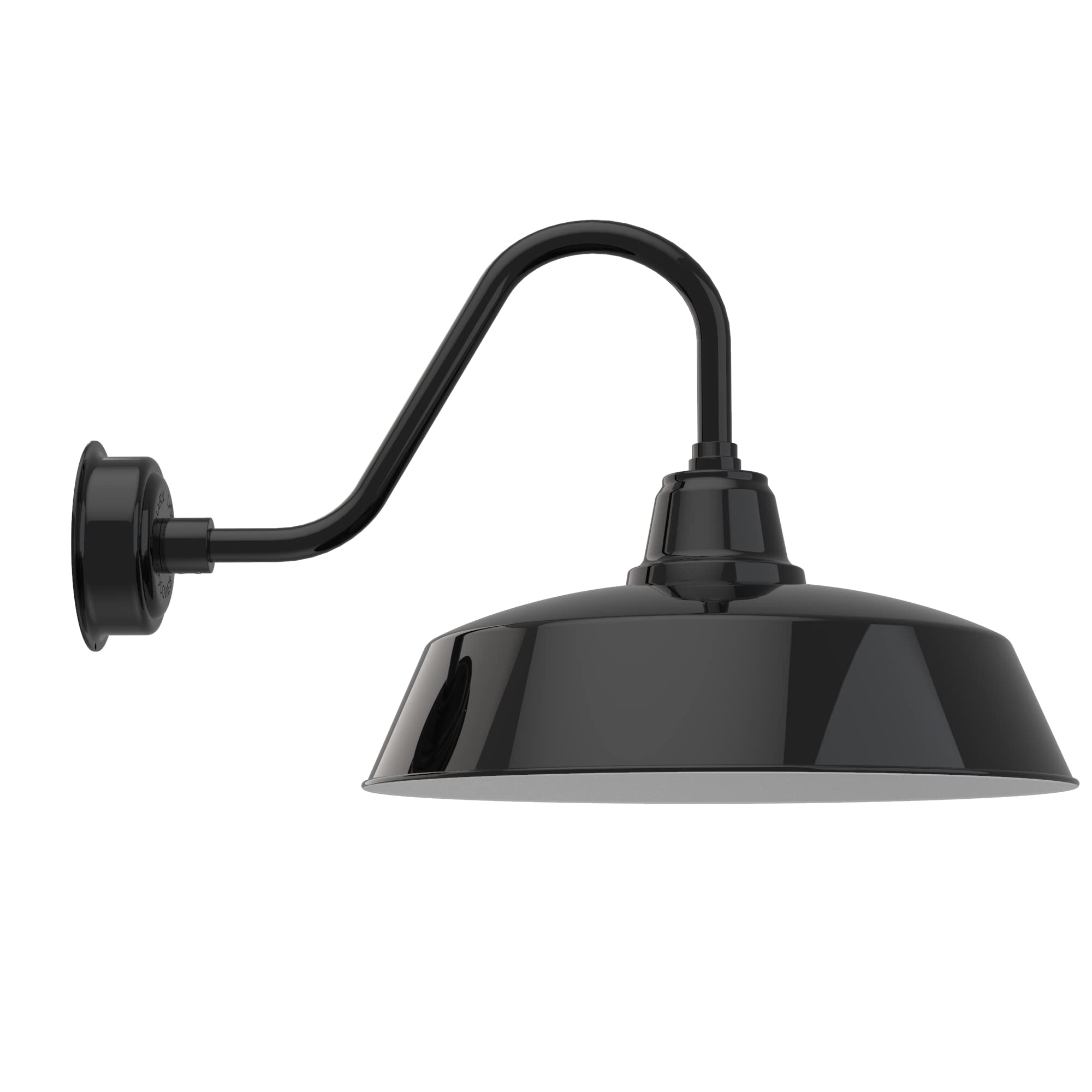 Cocoweb 22" Farmhouse Gooseneck Barn Light with Rustic Arm in Black