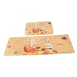 Cabilock 2 Stück rutschfeste Fußmatte mit Thanksgiving Skid GNOME Druck Doormat für Eingangsbereich Saugfähig und Langlebig