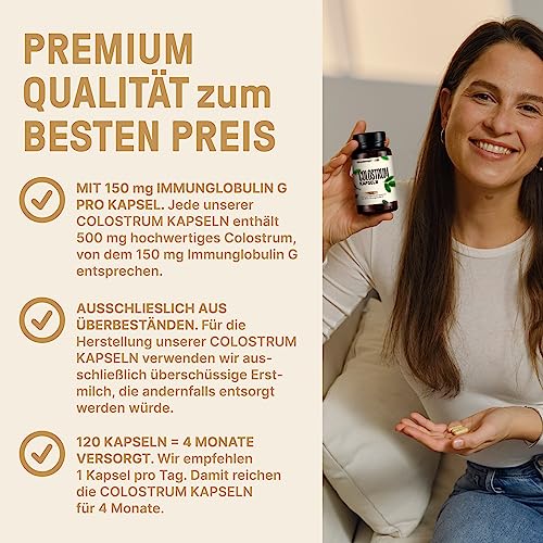 BRAINEFFECT Colostrum Kapseln – 195mg Immunglobuline, 120 Stk. – Ansicht 4