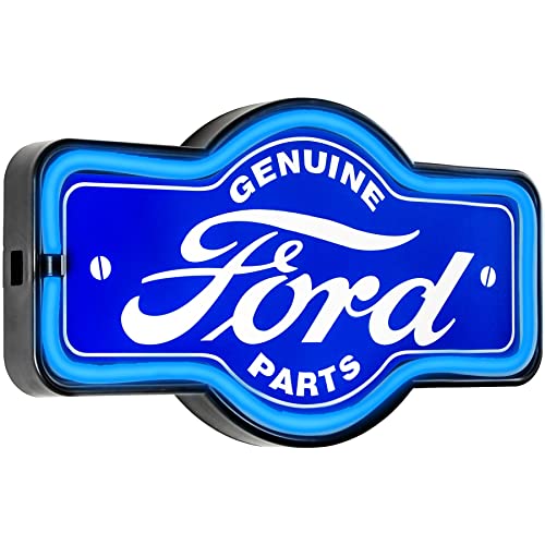 Ford Genuine Parts Vintage Inspired LED Neon Sign Retro Wall Decor for the Home, Game Room, Bar, or Man Cave (17.25 x 9.5)