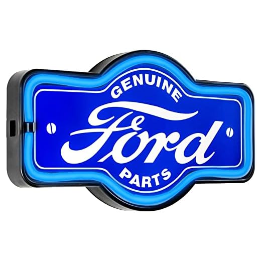 Ford Genuine Parts Vintage Inspired LED Neon Sign Retro Wall Decor for the Home, Game Room, Bar, or Man Cave (17.25" x 9.5")