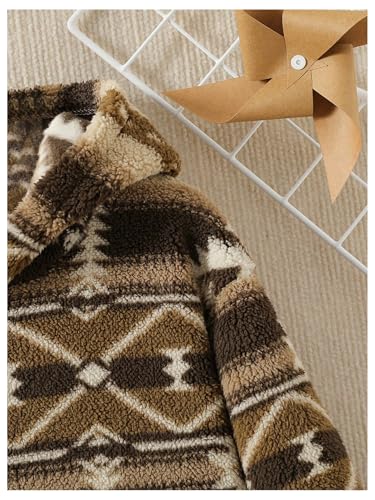 Verdusa Boy's Streetwear Geo Fleece Hoodie Drop Shoulder Athletic Sweatshirt with Pockets4