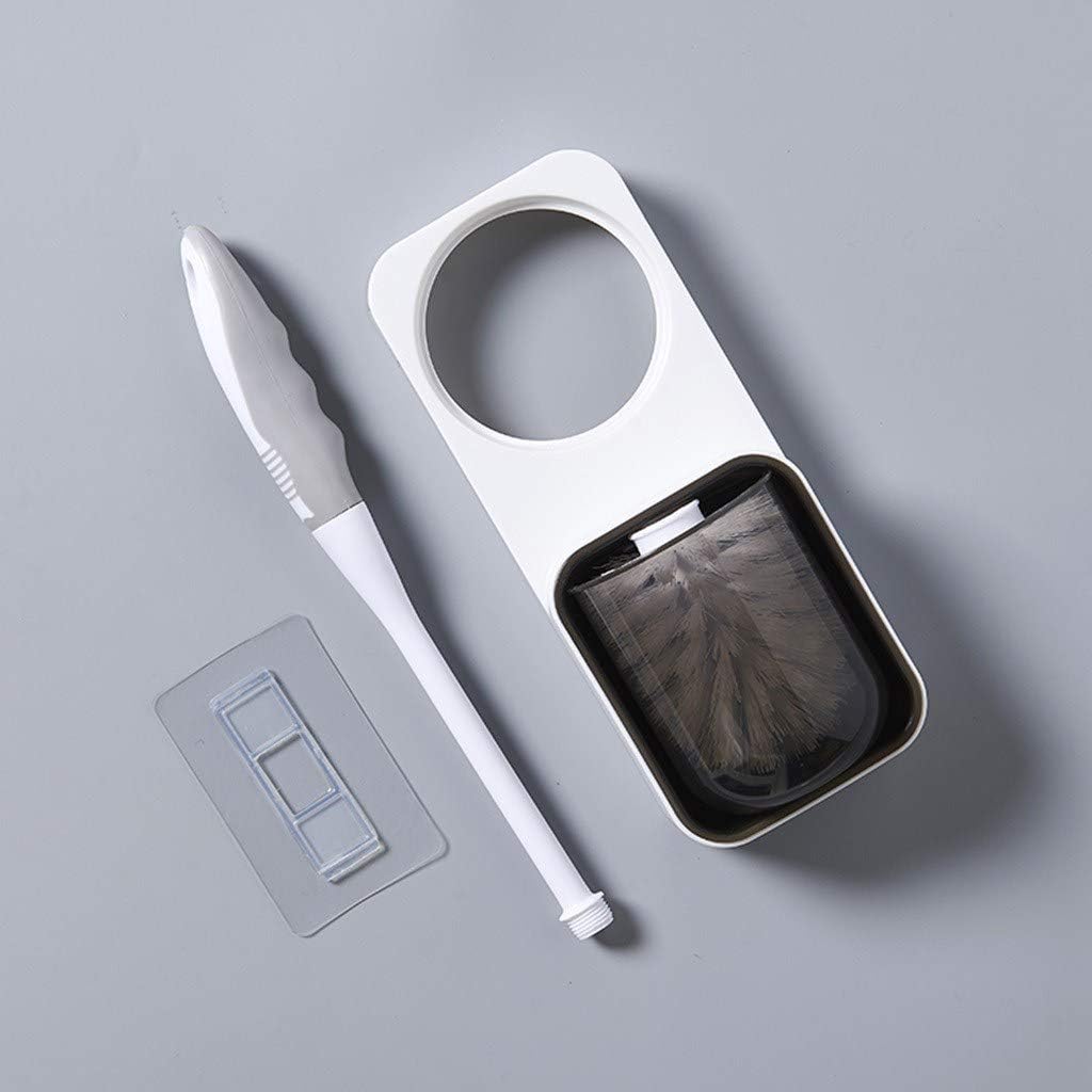Toilet Brush Holder, Bathroom Set Household Long Handle No Dead Angle Cleaning with Storage Shelf