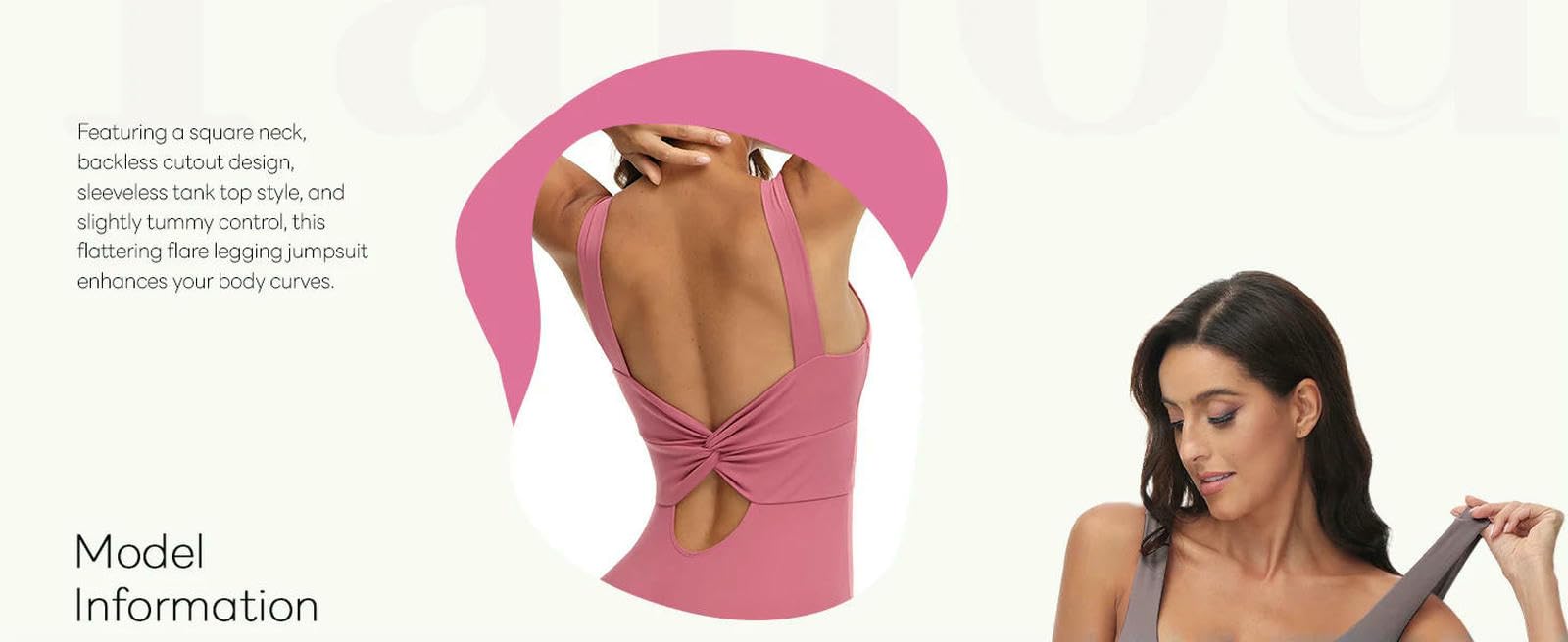 bielizna modelująca damski kombinezon treningowy rozkloszowany bez pleców joga kombinezon Scrunch Butt Jednoczęściowe body legginsy z odkrytymi plecami siłownia-różowy - S