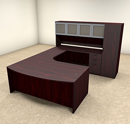 6pc U Shape Modern Contemporary Executive Office Desk Set OF-CON-U8