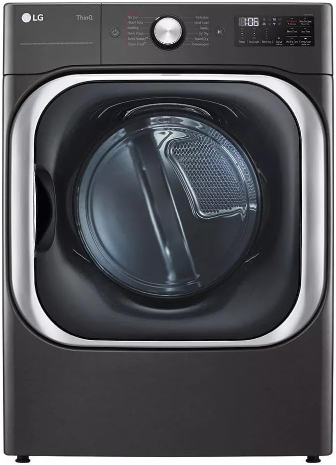 LG 9.0 cu. ft. Vented Smart Stackable Electric Dryer in Black Steel with TurboSteam and Sensor Dry Technology - Thumbnail 2