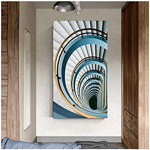 Afbeelding op canvas 60 x 120 cm zonder lijst abstract modern gebouw schilderij kunstdruk op canvas Wall Art poster foto… - Image 5