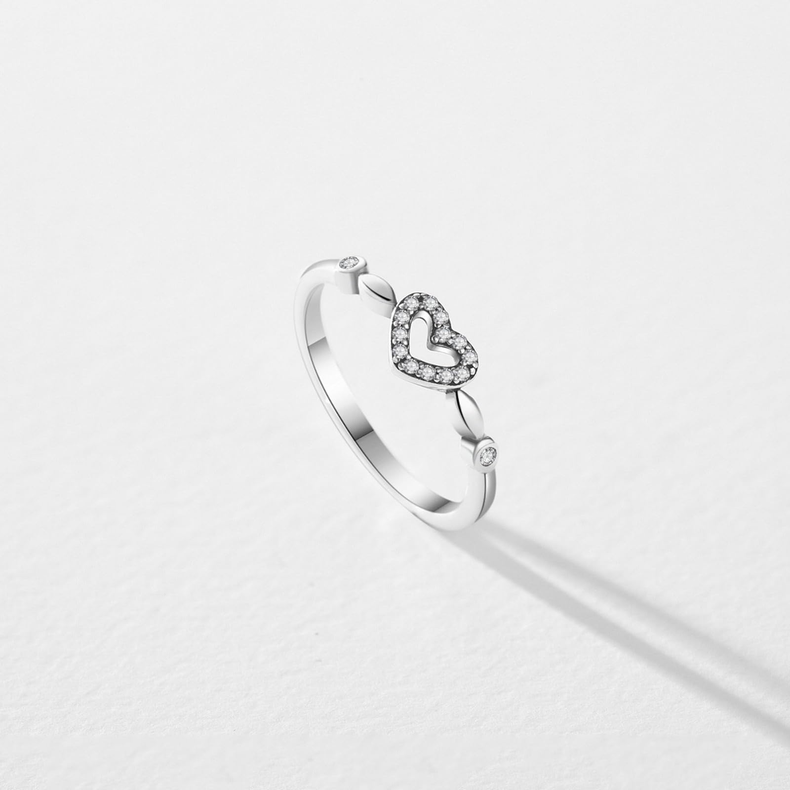Anillos de boda para mujer con corazón de oro blanco de 9 K/14 K, anillos de boda, moissanita, oro auténtico, anillo de boda para mujeres