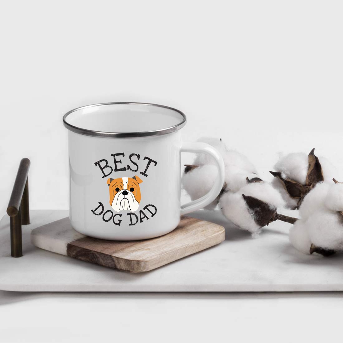 Andaz Press Best Dog Dad 11oz. Stainless Steel Campfire Coffee Tea Mug