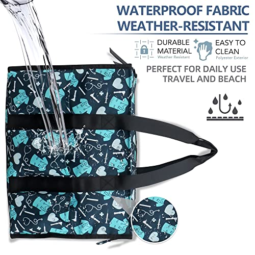 Image of Nurse Bags for Work Nursing Bag Multiple Pockets Waterproof Organizing Zip Top Clinical Bag for Nursing Students Home Health