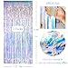 Iridescent Party Streamers Backdrop - GREATRIL Neon Transparent Holographic Tinsel Foil Fringe Curtain for Mermaid/Frozen/Sea/Euphoria/ERAS Party Theme Decorations 3.2ft x 6.5ft 2 PCS