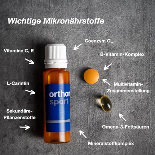 Orthomol Sport: 25 sportspezifische Vitamine, Mineralstoffe mit L-Carnitin & Omega-3-Fettsäuren - Daily-Supplement für Sportler - Muskelaufbau, Ausdauer & Regeneration, 30 Tagesportionen