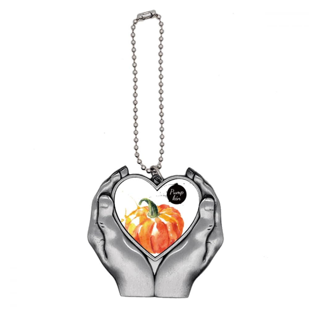 Porte-clés légumes citrouille pendentif cœur aquarelle saine sac