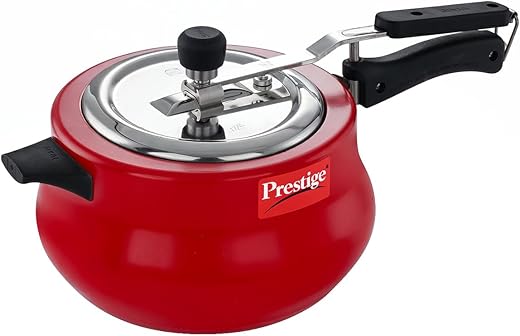 Prestige Svachh, 10753, 5 L, Nakshatra Duo Red Handi, With Deep Lid For Spillage Control, Aluminium, Inner Lid, 5 Liter