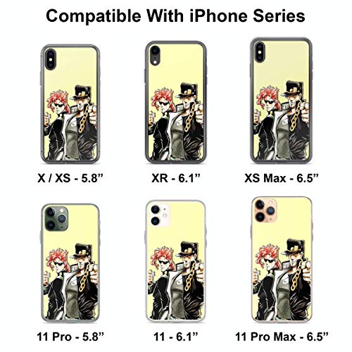 Phone Case Jojos Bizarre Adventure Jotaro And Kakyoin Compatible With Iphone 6 6S 7 8 X Xs Xr 11 12 Pro Max Mini Se 2020 Samsung Galaxy Drop Accessories Absorption Transparent #TOP2
