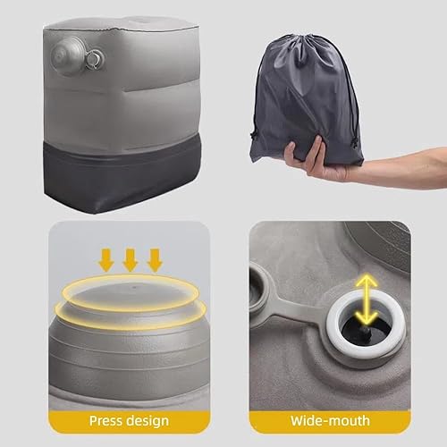 Miniatura 7 de Almohada inflable de viaje, almohada de viaje en avión para niños y adultos, almohada ajustable de 3 alturas, artículos esenciales de viaje para