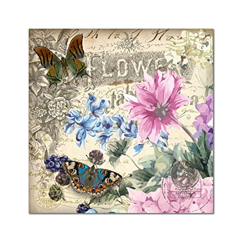 Panneau en bois vintage papillon bleu, le cadeau idéal pour une pendaison de crémaillère