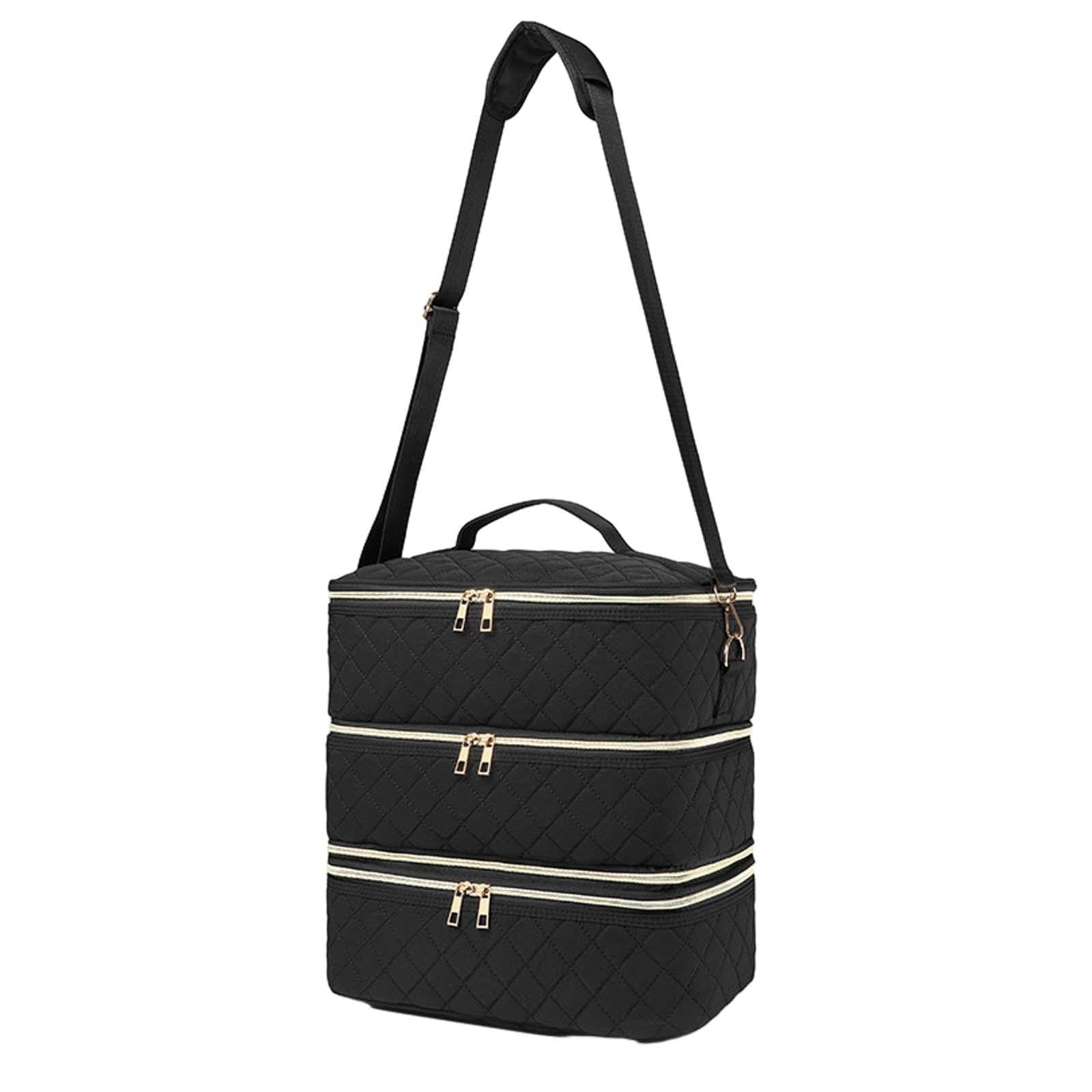 Bolsa de almacenamiento de esmalte de uñas de tres capas, bolsa de transporte para mujer, regalo para 80 esmaltes de uñas