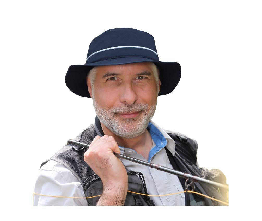 CAPCOOL Hut mit Schmaler oder Breiter Krempe, 100% UV-Schutz, Blau, 57-59 cm (Schmale Krempe)