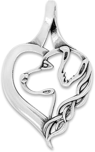 Collar con colgante de corazón Golden Retriever, regalos de joyería para madres Golden Retriever, Plata esterlina, No es una piedra preciosa