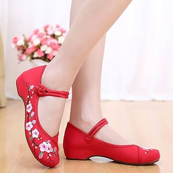 【本日まで】美品　裏張り済み　刺繍フラットシューズ Amazon.co.jp: UXZDX 中華靴女性刺繍フラットズ伝統的な刺繍の