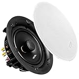Recoil RC65 2-Way Premium 6.5” in-Ceiling Speakers, Max 60 Watts Trimless Magnetic Grille, Pivoting Tweeter, Perfect for Damp and Humid Placement, White & Paintable-Grille