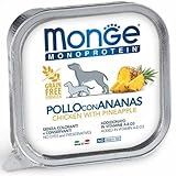 monge umido cane monoproteico frutta pollo e ananas 6 scatolette da 150gr