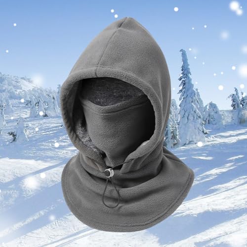 Balaclava Face Mask Men Women Fleece Ski Mask Balaclava Winter Hat Grey - image 3