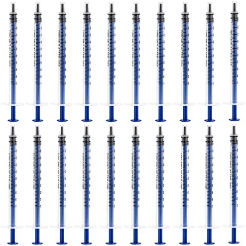 20 PCS 1Ml Plastic Syringes Measuring Syringe No Needle Syringe Reusable 1Ml Syringes Sterile Colostrum For Scientific Lab Baby Medicine Dispensing Liquid Measuring Watering Pet Feeding Glue Applicator