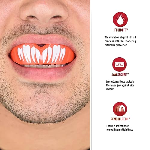 SafeJawz Sports Mouthguard Dual Layer Premium Protection Adults and Junior Gum Shield with Case for Boxing, MMA, Rugby, Martial Arts, Judo and All Contact Sports