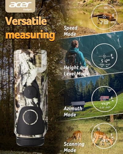 Image of Acer Pro Golf Rangefinder with Slope Switch, Pin Lock Vibration - 1200 Yards Laser Range Finder Golf, 7X Magnification, Rechargeable Battery with Magnet Stripe, IP54 Waterproof, Golf Gifts for Men