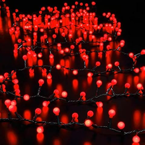 Noma Red Berry Lights : Decor 360 LED Close Spacing 3cm : Indoor/Outdoor Christmas Lights : Plug-in with Timer : 6822100 Cover