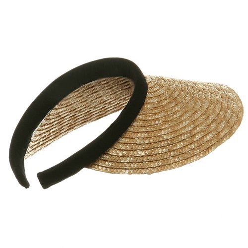Mg Ladies Sewn Braid Wheat Straw Clip-On Visor (Natural) #TOP3