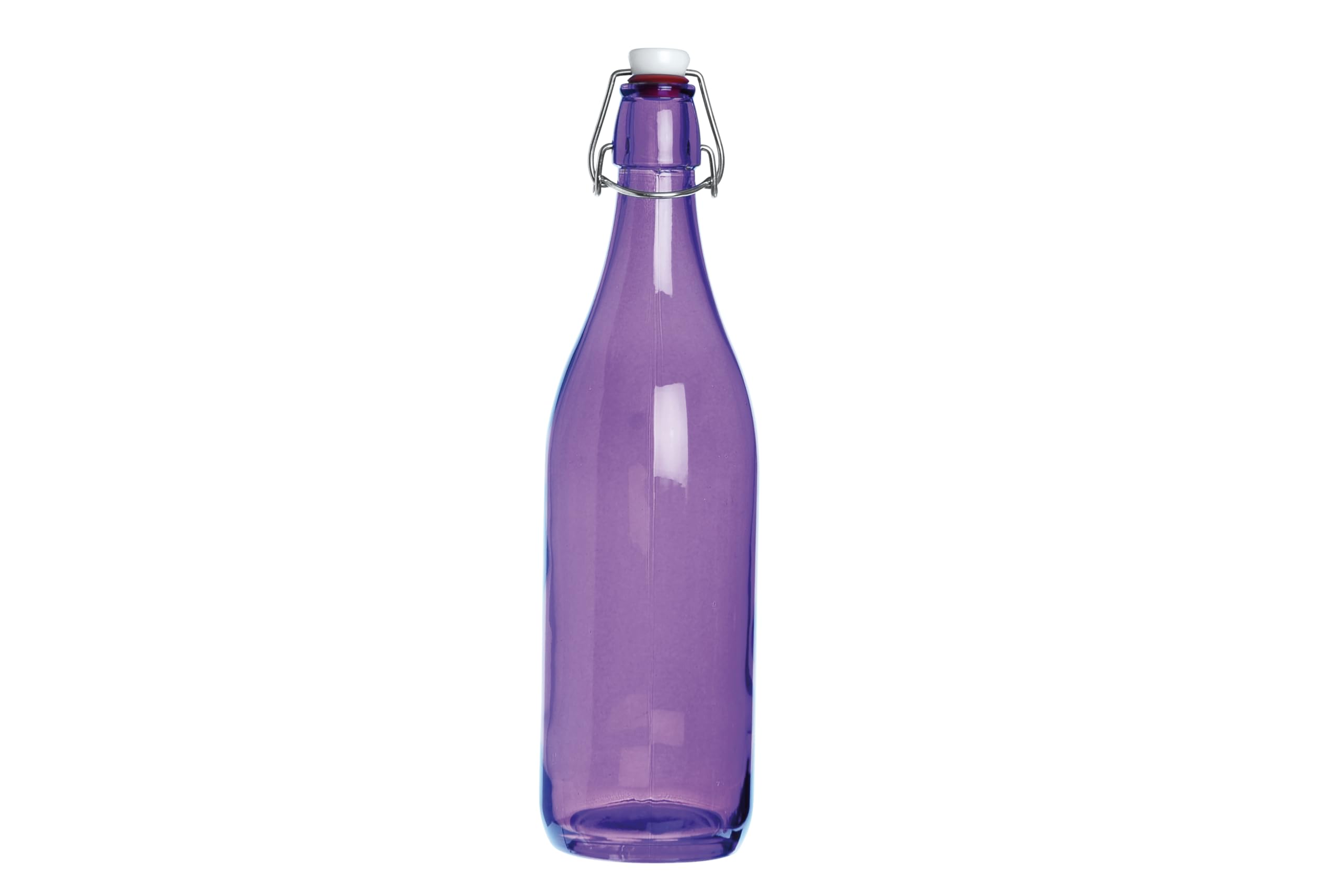 Excelsa Happy Color Smooth 1 Litre Bottle, Purple, 8 x 8 x 30 cm Glass