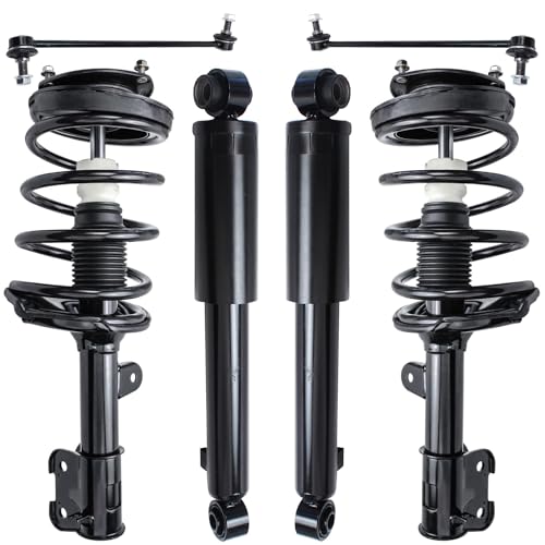 Image of Detroit Axle - 6pc Struts Shocks Kit for 2007-2009 Hyundai Santa Fe 2 Front Ready Suspension Struts w /Coil Spring 2 Rear Shock Absorbers 2 Sway Bar Links 2008 Replacement
