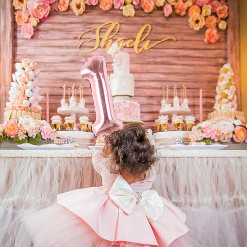 Image of TONIFUL Number Balloon 16 Inch 10Pcs Rose Gold 0-9 Birthday Number Balloons