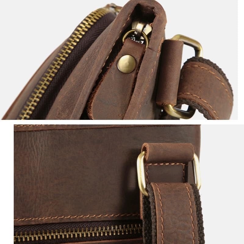 Leather Single Shoulder Bag for Men Casual Commuting Crossbody