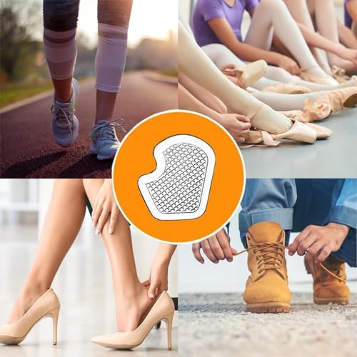 Image of REDANHA 6PCS Repositionable Gel Pads for Ball of Foot, Cushion Protect and Relieve Metatarsal, Sesamoid Pain, Foot Cushion for Ball of Feet Callus Cushion - 3 Pairs