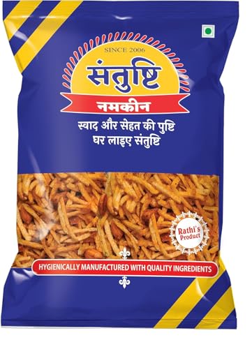 Image of Santushti Namkeen Spicy Fariyali Potato Mixture-200 Gram | Made in Groundnut Oil |Authentic Spicy Snack | Crispy Crunchy Indian Sev for Tea Time, Parties, Travel, Office and Everyday Snacking