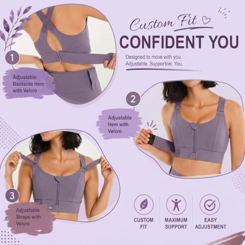 Image of Shoppy Villa - high Impact Sports Bra for Heavy Breast Full Coverage | Gym Bras for Women Workout | Yoga Bra,with Front Zipper Seamless Bra Push up Bras for Women | Black | 2X-Large