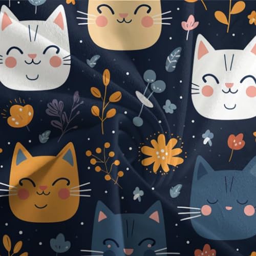 Parure de lit 220 x 240 cm microfibre housse couette chat 3D enfants
