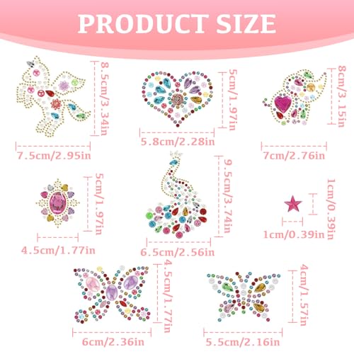 Bettinay 8PCS Festival Face Gems Stick On, Colorful Face Jewels for Festivals Glitter Face Gem Stickers for Women Diy - Image 2