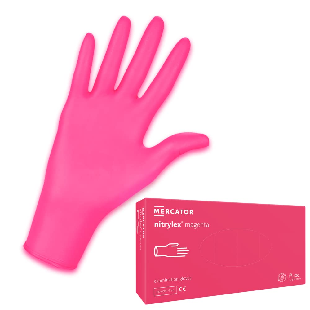 MERCATOR MEDICAL Guantes desechables nitrylex® magenta, Größe:M - 100 Stück bei Günstiger Preis