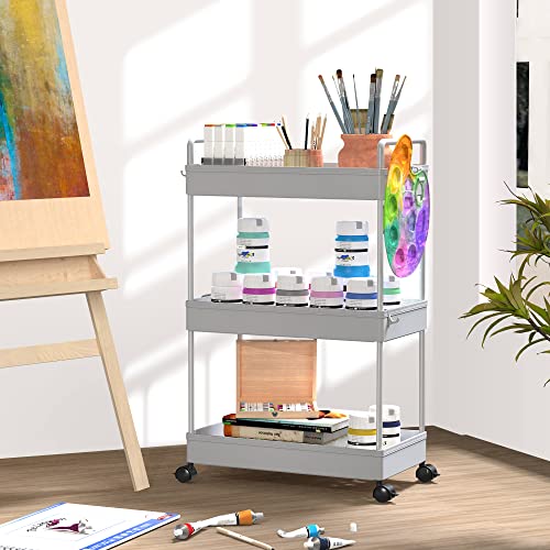 SOLEJAZZ-Rolling-Storage-Cart-3-Tier-Utility-Cart-Mobile-Slide-Out-Organizer-Bathroom-Standing-Rack-Shelving-Unit-Organizer-for-Kitchen-Bathroom-Laundry-Room-Gray SOLEJAZZ Rolling Storage Cart 3 Tier Utility Cart Mobile Slide Out Organizer Bathroom Standing Rack Shelving Unit Organizer for Kitchen Bathroom Laundry Room Gray