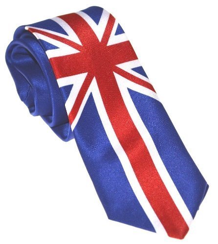 Uk Flag Neck Ties- Skinny- Blue Red White
